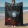 1pc Darkness Magic Gate - Throw Blanket, Soft, Flannel Blankets, Living Room, All Seasons Use-1021054