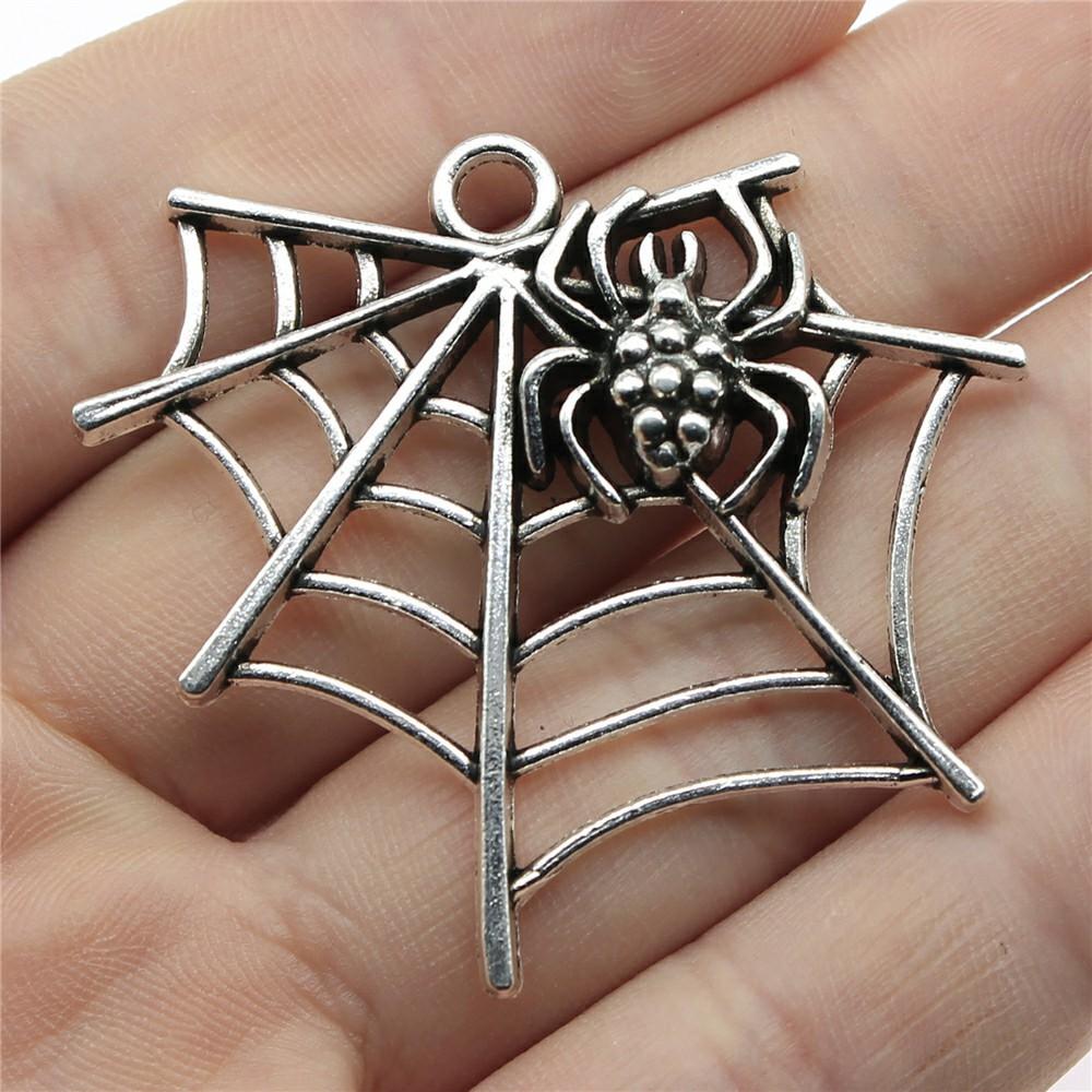2pcs Big Spider Web Pendant Charms For Halloween Jewelry Making Halloween Decoration Handmade Craft Accessories