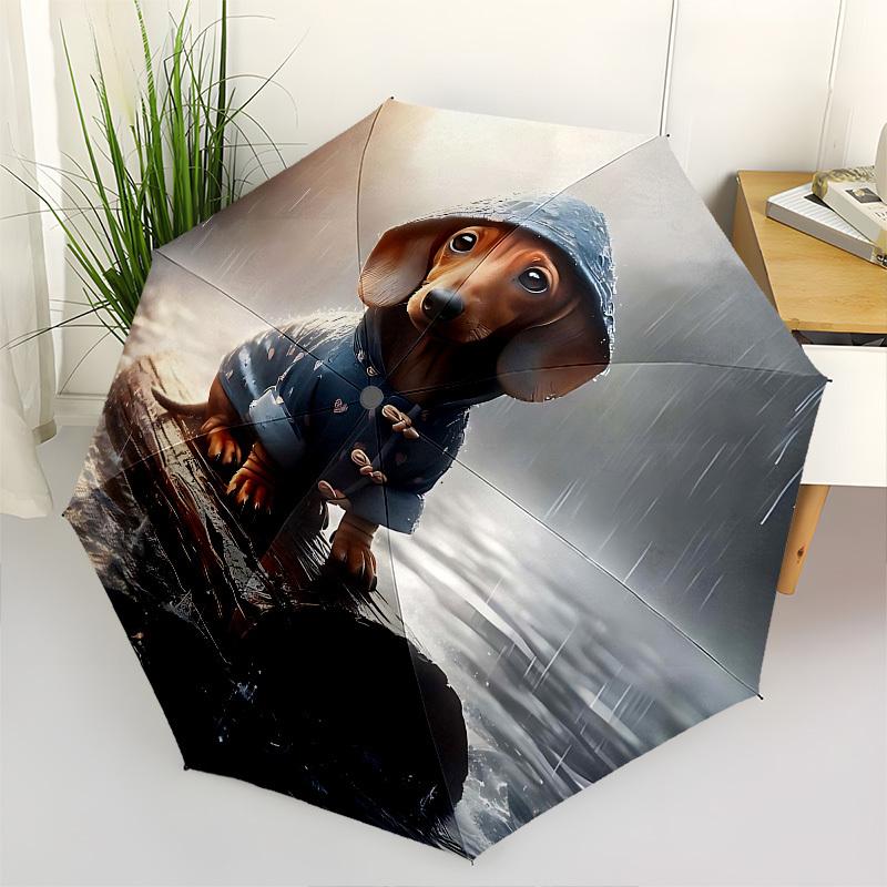1pc raincoat dog umbrella with 8 iron ribs and a plastic handle, automatic opening and closing, and daily use.1020