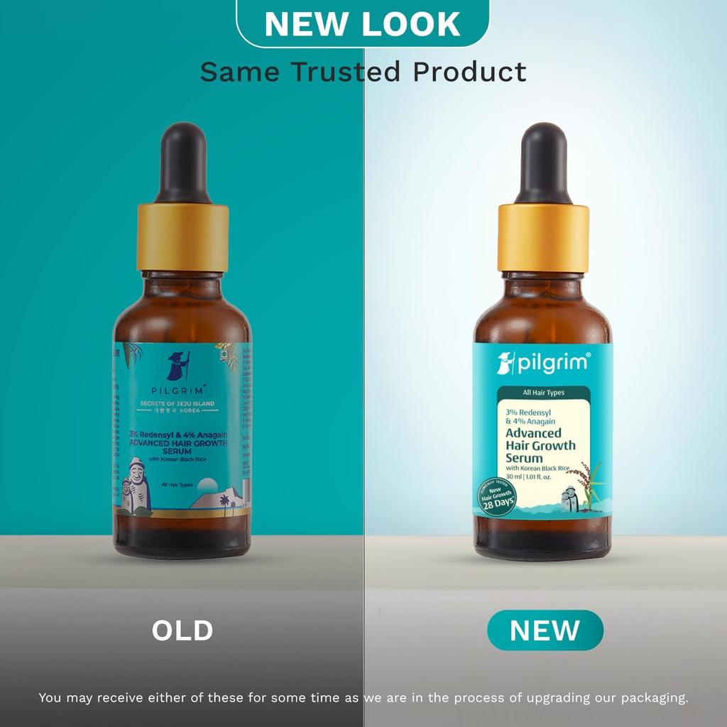 Pilgrim Redensyl 3% + Anagain 4% Haarwuchsserum für Männer und Frauen, bekämpft Haarausfall, 30 ml (2er-Pack)