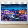2D Plane, 1 Piece of Las Vegas Cityscape Background Fabric - Universal Party Banner