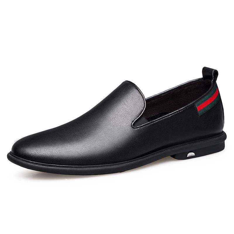 Men s Lightweight Leather Loafers: Casual Pointed Toe Moccasins Size 40