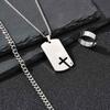 Vnox Sidecross Dog Tag Necklaces Chunky Curb Chain Bracelet 6/8/11.5mm Width Open Adjustable Ring Jewelry Set Gifts for Men Boys