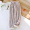 2026 Autumn/Winter New Women's Sleeping Pants With Velvet And Thickened Flannel Pants For Warm Home Sleeping Pants Ladies