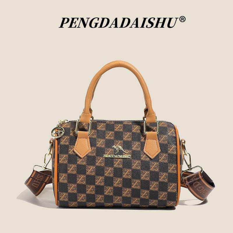 

New vintage printed Bost handbag, trendy bags, versatile messenger bag коричневий