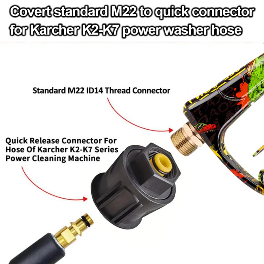 Simple Installation Graffiti Washer Gun Combo Includes Foam Cannon, 5 Nozzles Base and Premium Plastic Karcher Adapter