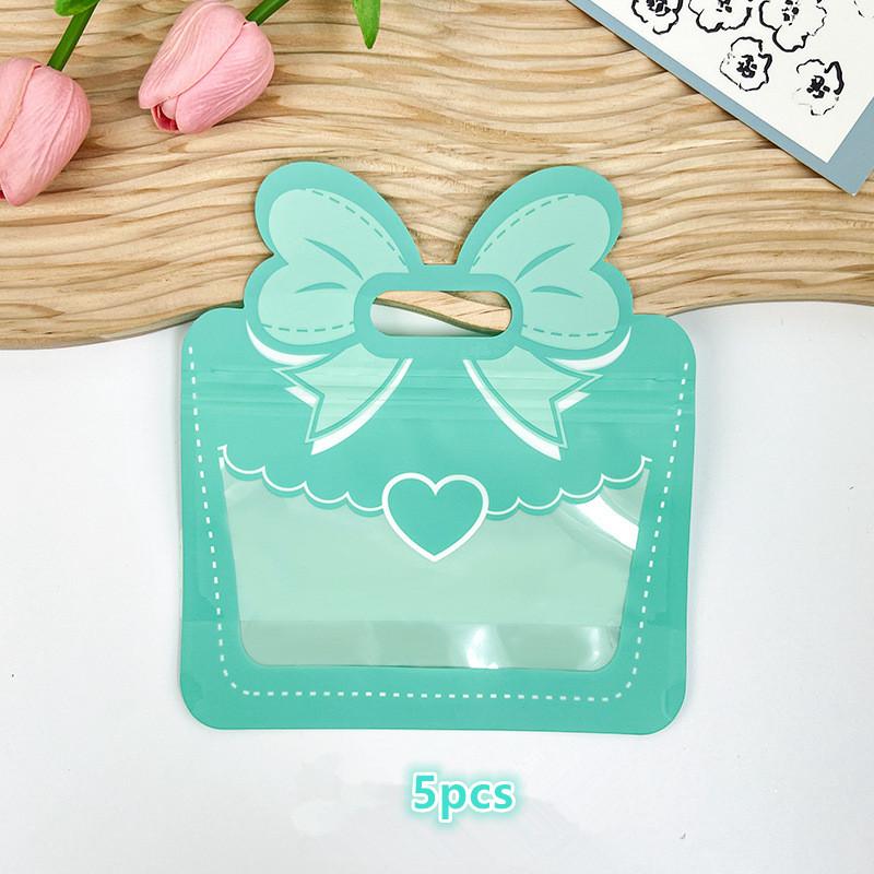 

5 шт. Пакет для упаковки конфет и закусок Милый бантик Креативные подарочные пакеты для вечеринок Пищевой самозакрывающийся пакет на молнии Подарок на день рождения ребенку