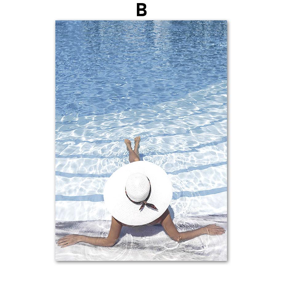 Blue Rose Ocean Beach Bike Starfish Lighthouse Posters And Prints Wall Art Canvas Painting For Living Room Decorative Pictures