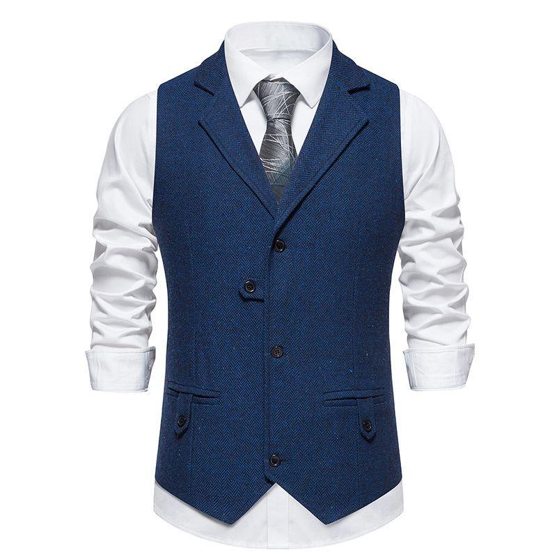 Latest Classic Style Lapel Single-breasted Mens Suit Vest