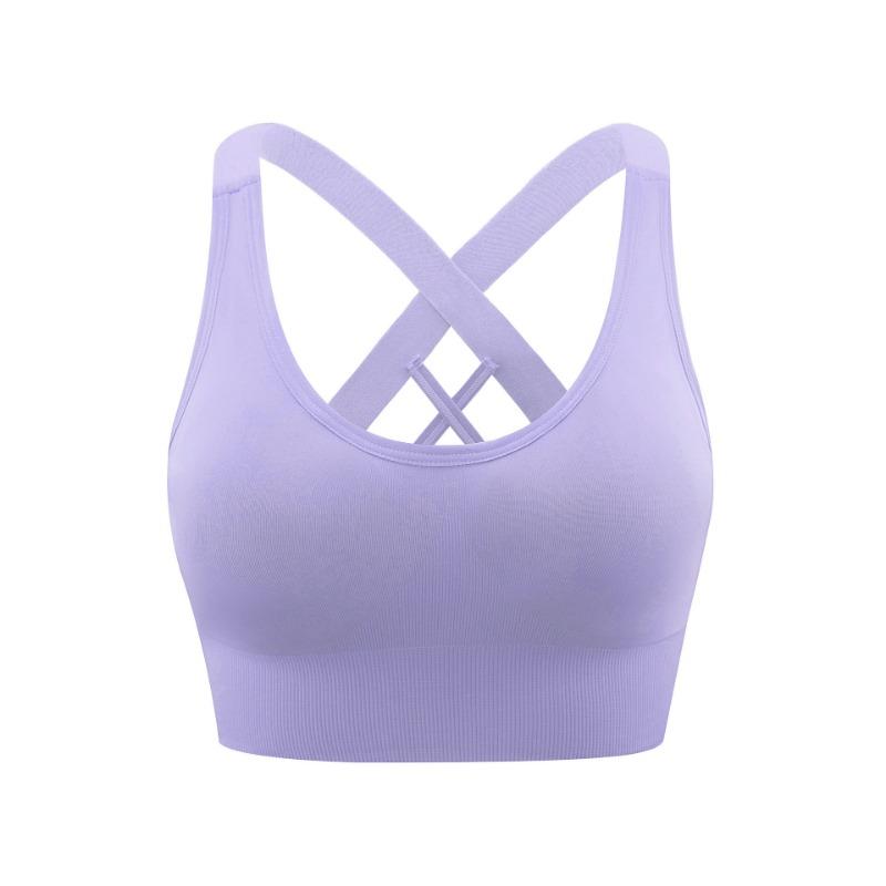 Women Cross Back Sports Bra Breathable Comfortable With Chest Pads For Gym Yoga Running Fitness