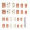 24/30Pcs/Set Fake Nails with Glue Square Long Nail Extension Removable Home Salon Women Girls