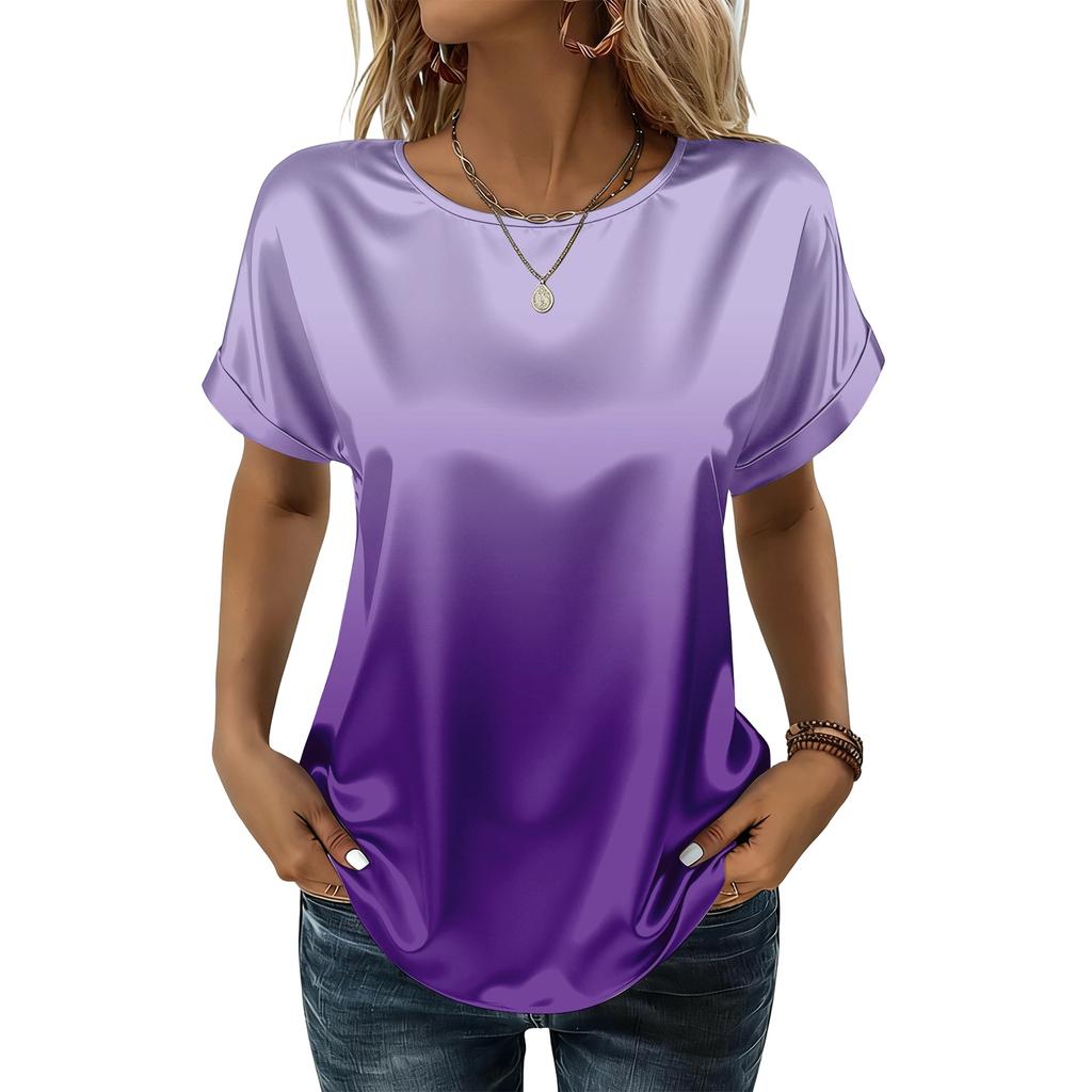 Women's Fashion Casual Gradient Print Top