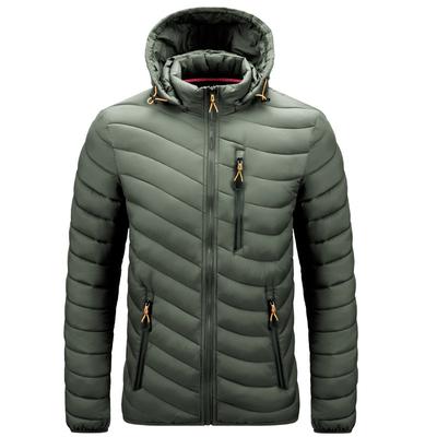 Warm Jacket Men Windbreaker Autumn and Winter Hooded Parkas Men's Fashion Casual Lightweight Cotton Padded Jacket Coat Male