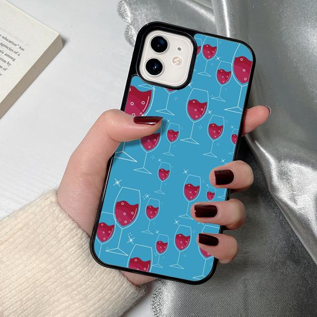 Red Wine Glass Phone Case for iPhone 17 Air 16 15 14 12 13 PLUS 11 PRO MAX Back Fundas coque Cover Shell