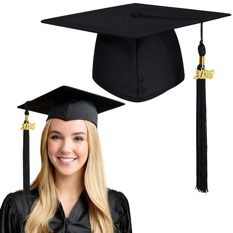 2026 Graduation Cap Headwear With Tassel For High School & Bachelor Degree Cap Unisex Graduation Dress Ceremony Hat Master