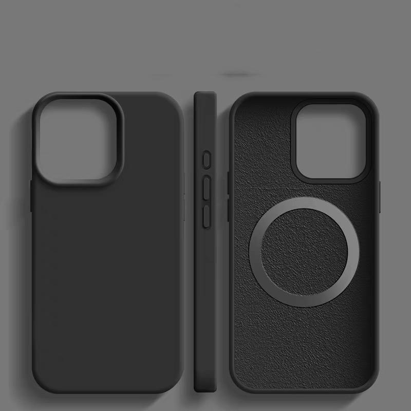 

Titanium Gray genuine liquid silicone magnetic phone case for iPhone 16 15 14 13 Pro Max Plus magsafe charging soft back cover For iPhone 13