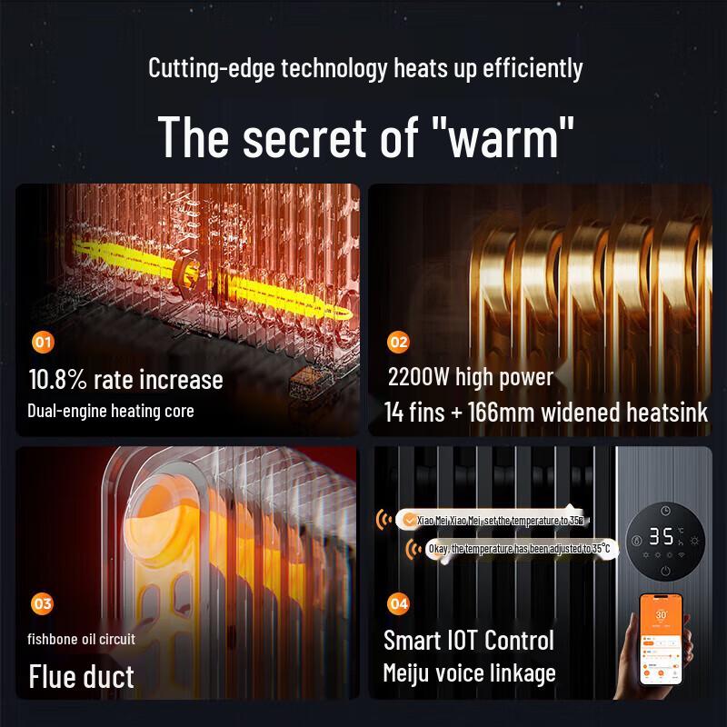 Midea HYX22TR Smart Oil-Filled Radiator Heater