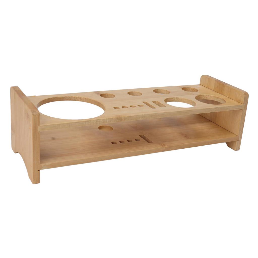 Bartender Kit Stand Large Capacity Space Saving Bamboo Wood Bartending Tool Storage Holder for Bar Home