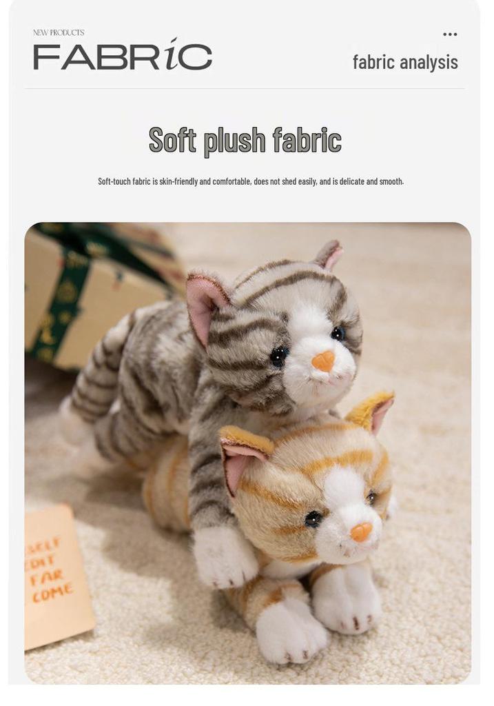 Gestreifte Kätzchen-Plüschpuppe - Beruhigendes Geschenk für Mädchen