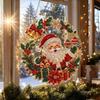 Christmas 2D Flat-Printed Acrylic Christmas Wreath Hanging Ornament Craft Festive Home Window Wall Decor