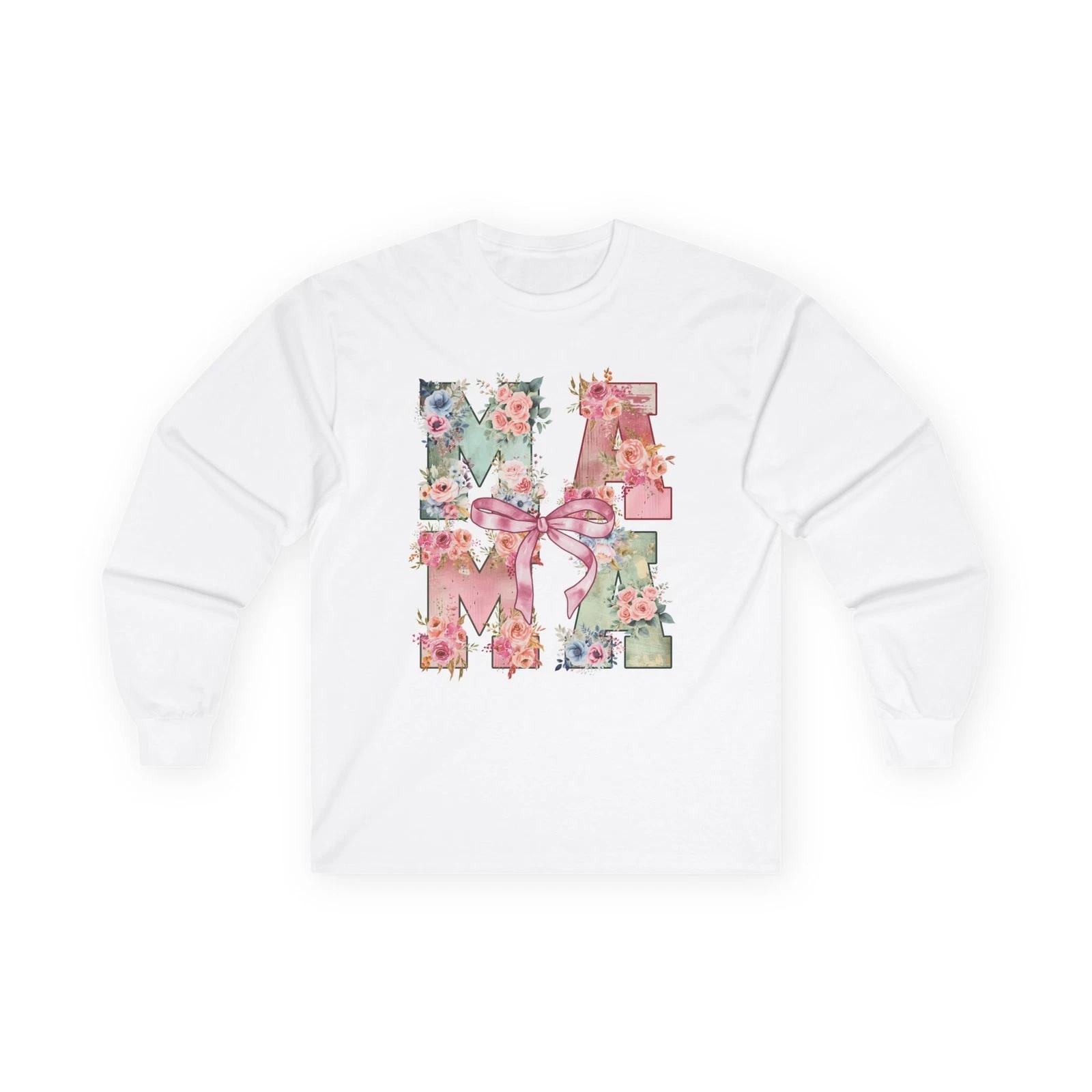 Цветочная футболка с длинным рукавом для мамы, Подарок маме, Футболка ко Дню матери, Весенняя мода, XL