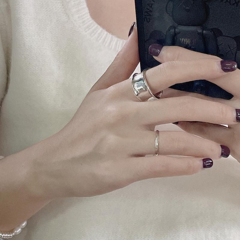 Fashion Korean Elegant Copper Ring With Smooth Finish For Modern Style Ladies