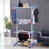 Dual Rod Folding Wing-shaped Clothes Rack: Floor-standing, Multi-functional, Movable, and Foldable