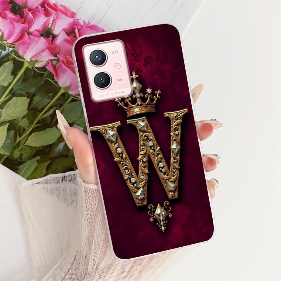 Fo Vivo Y55 5G Case V2127 V2154 Cute Crown Letters Cover Soft Slim Phone Case For Vivo Y33s 5G Y 55 VivoY75 5G V2142 Fundas Bags
