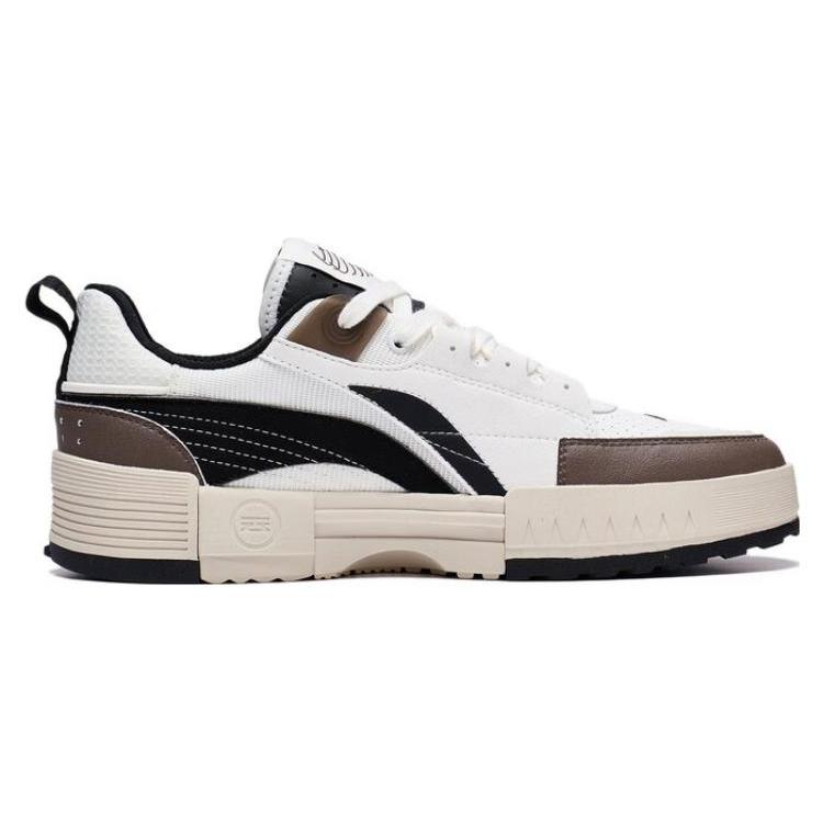 Li Ning Innenseite Innere Präsentation Rutschfest Abriebfest Niedrig geschnitten Sport Freizeitschuhe Herren Weiß Braun AGCT135-3