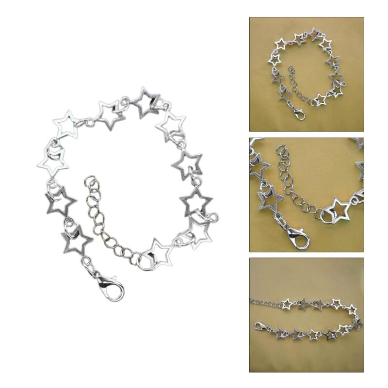 Star Chain Y2k Cool Girl Alloy Material Hollow Five-pointed Star Stacked Bracelet Couple Ins Niche Pentagram Bracelet