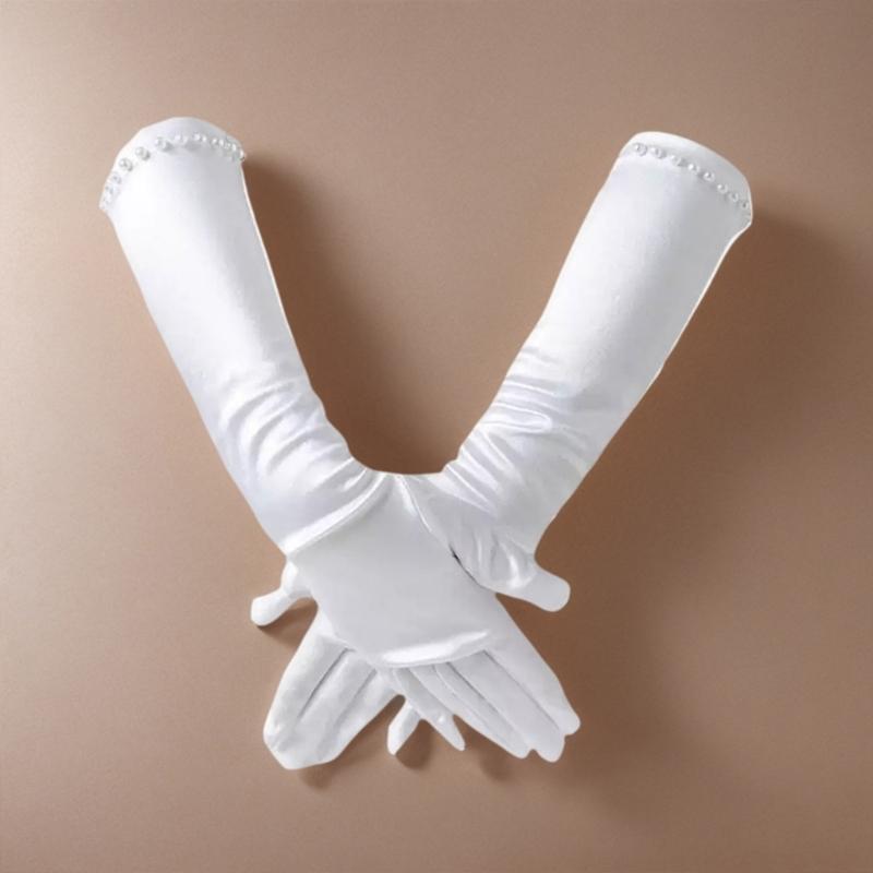 Kids White Gloves for Ceremony School Boys and Girls White Elastic Gloves for Dress Etiquette Gloves Stage Performances