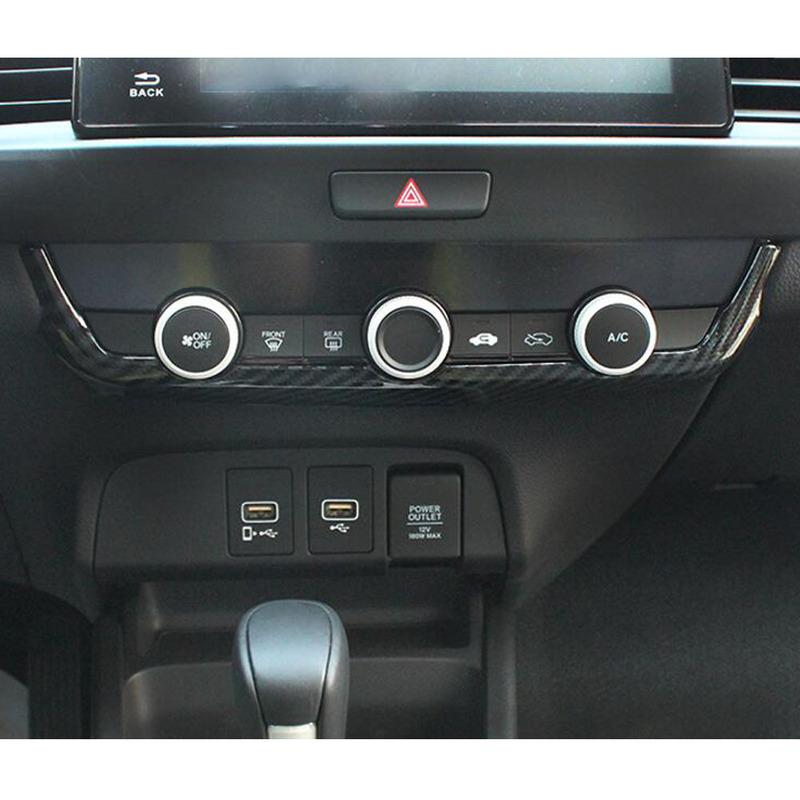 For Honda Fit Jazz     2024 Car Body Sticker ABS Console Temperature Air-condition Volume Switch Trim Frame 1PCs
