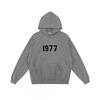 Unisex Oversized Hooded Sweatshirt With Flock Letter Print Soft Cotton Blend Warm Lined