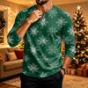 Men's Christmas Long Sleeve Shirt with Printed Design