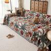 Fresh Floral Linen Sofa Throw Blanket Cover American Country Vintage One Piece All Season