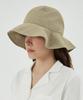 Bajal Va Curved Logo Round Frill Bucket Hat Beige