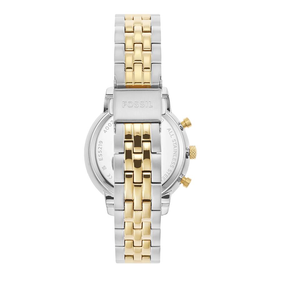 Fossil Damen-Uhr aus Edelstahl in Gold, Weißes Zifferblatt ES5358