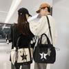 Nylon Star Tote Bag Drawstring Y2K Crossbody Bag Kawaii Large Capacity Shoulder Bag  Outdoor