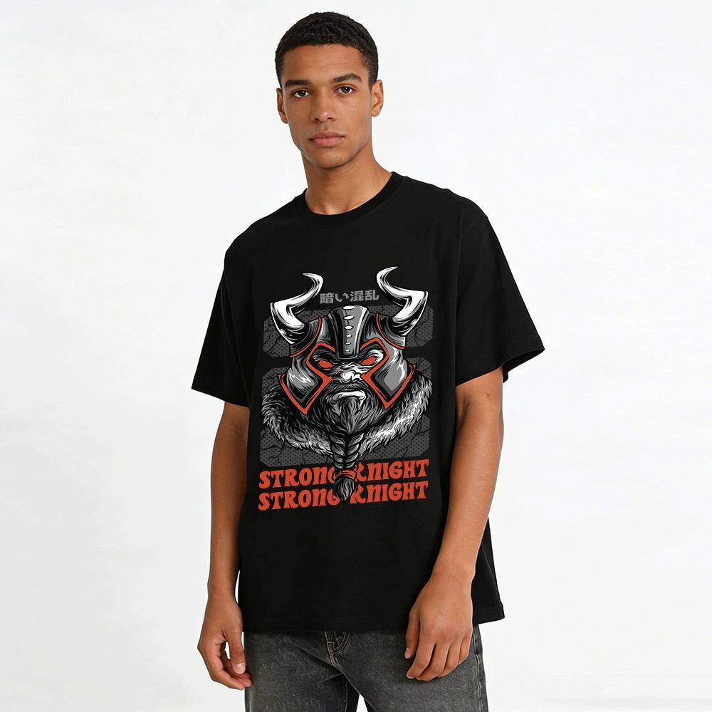Dark Chaos Viking Strong Knight Graphic Cool Casual Top Pure cotton T-shirt