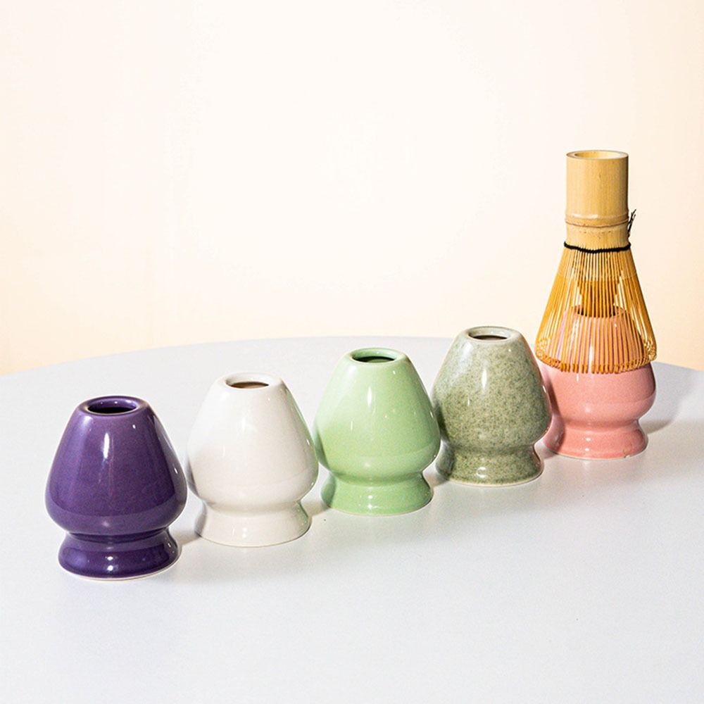 5/8Pcs Ceramic Matcha Bowl Set Reusable with Pouring Spout Green Tea Brewing Cup Japanese Matcha Set