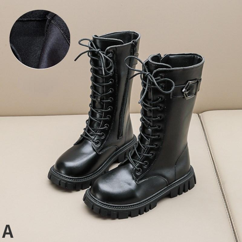 Höga barnstövlar höst och vinter Ny koreansk stil singelstövlar flickor långa stövlar