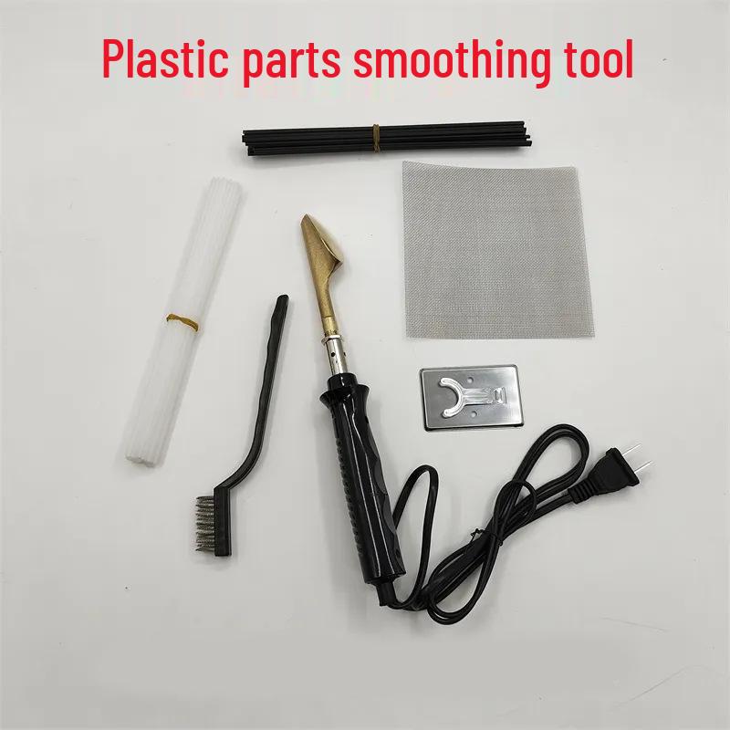 Car Bumper Repair Kit: Plastic Welding Gun with Smoothing Knife and Heat Gun.