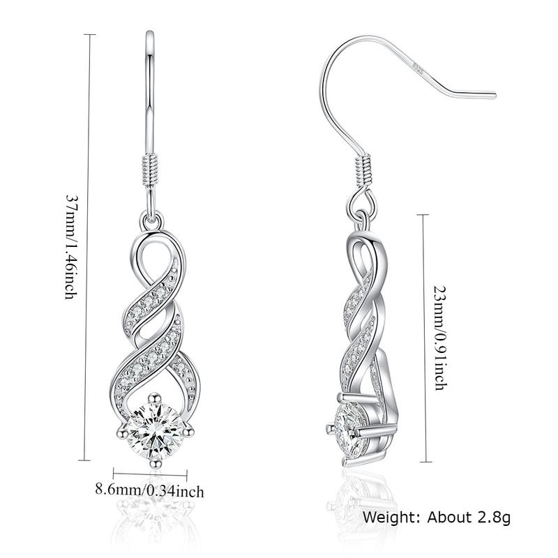925 Sterling Silver  Moissanite Dangle Drop Earrings  For Women Pass Diamond Tester Bride Wedding  Earrings Fine Jewelry Gift