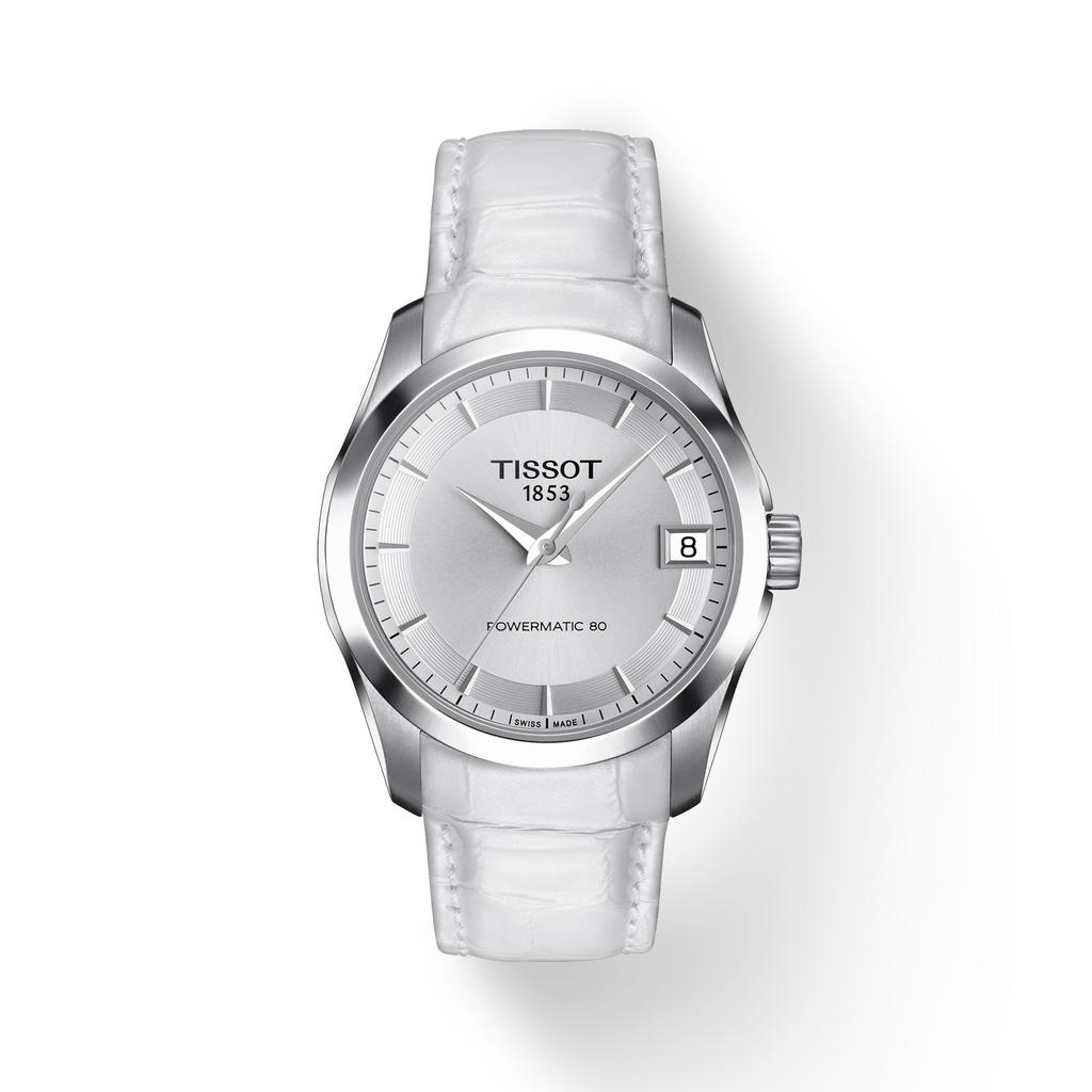 Tissot Leather Strap silver Dial Men's Fashion Watch T035.207.16.031.00