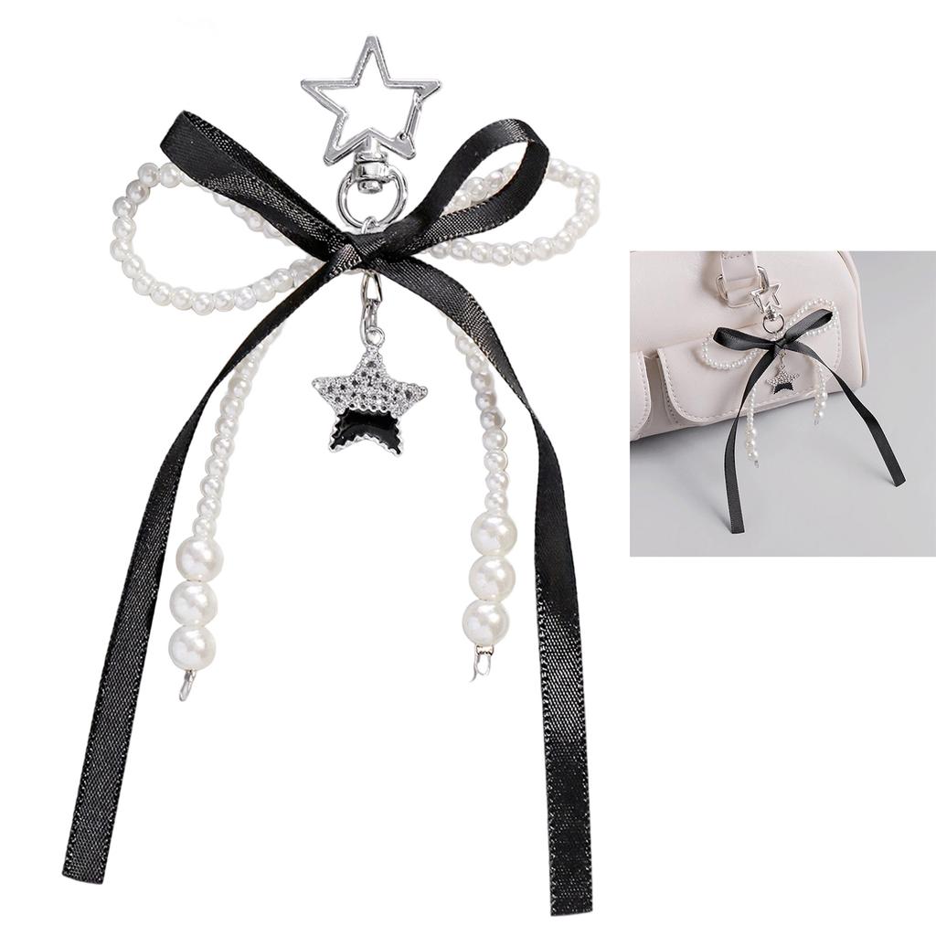 Lovely Bows Keyring Star Keychain Charm Creative Car Key Chain Aesthetic Keyrings Pendant Ornaments Bag Charm