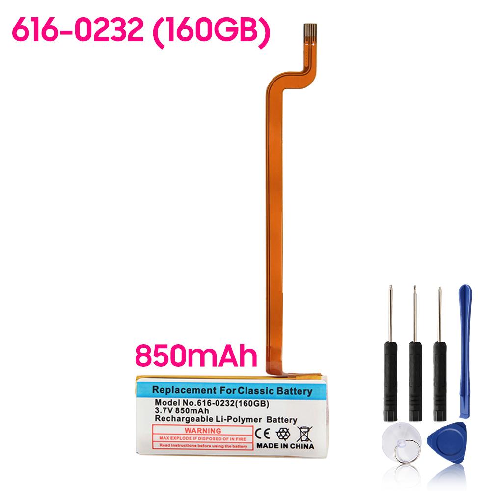 616-0229 616-0232 616-0232 Replacement Battery For ipod classic gen 6th 7th 80GB 120GB Thin 160GB  iPod 5th Video 60GB 80GB