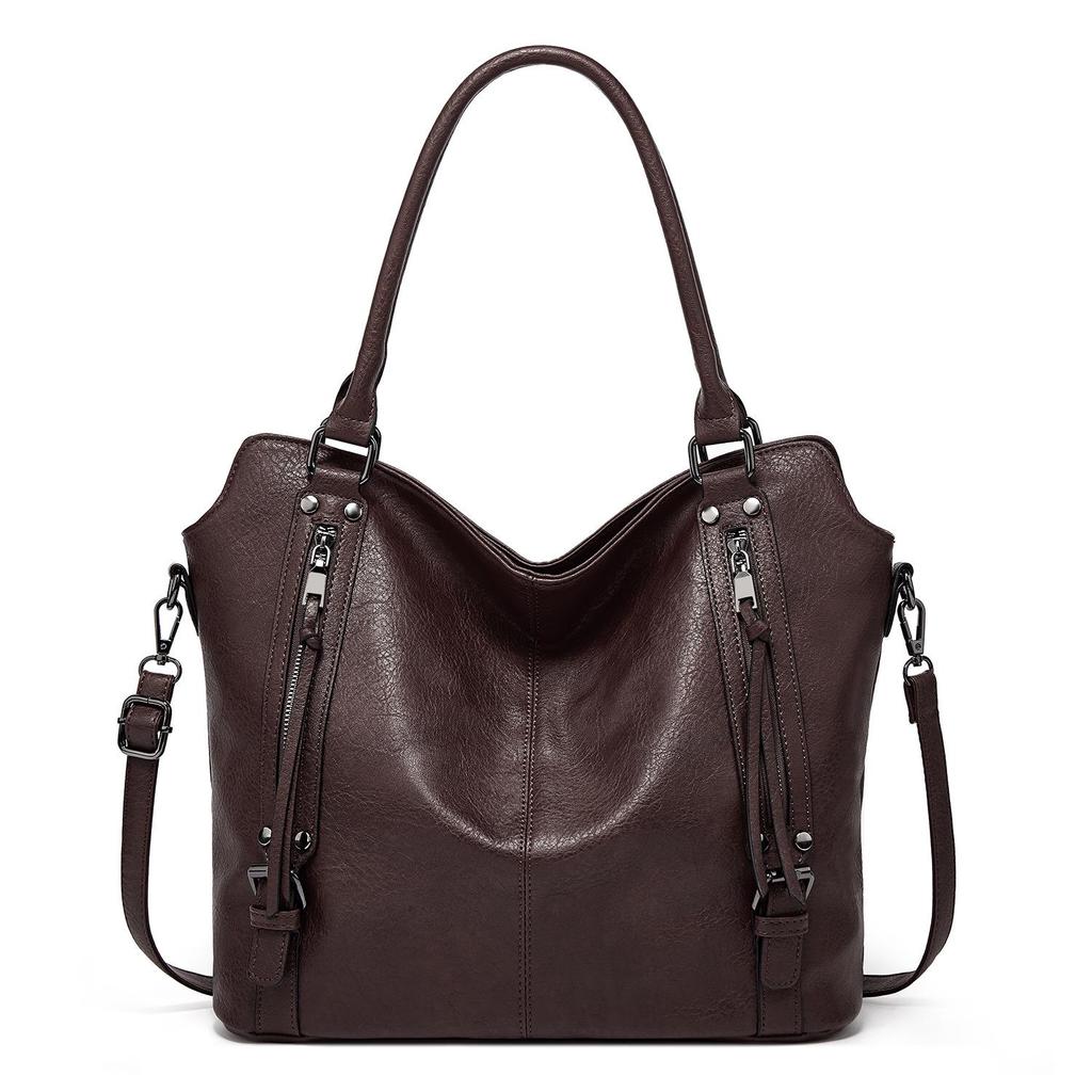 Women's Large Soft Leather Handbag: European & American Style Tote, Single Shoulder & Crossbody Bag, 2025 Collection