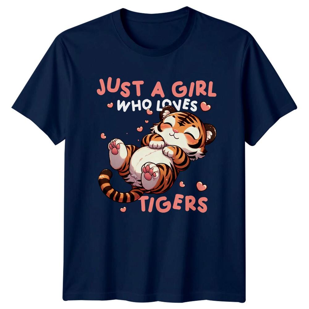 Just A Girl Who Loves Tigers Cute Cartoon TShirt