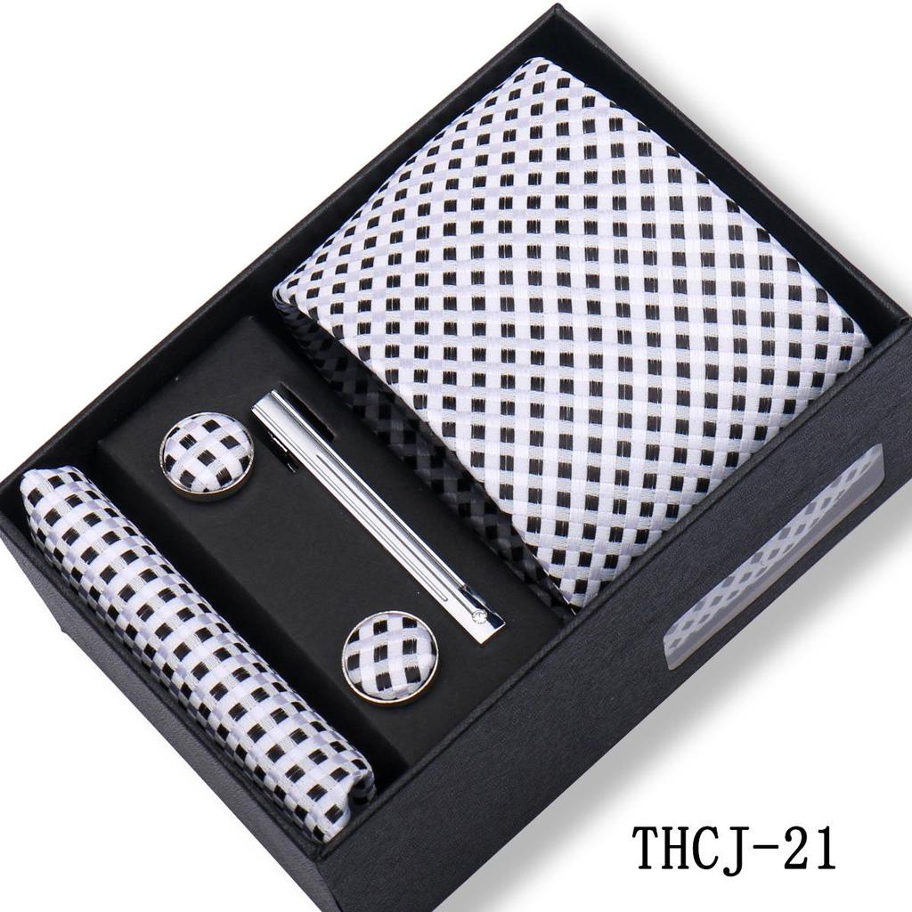 Men's 4-Piece Tie Gift Set for Business, Wedding, and Formal Wear.