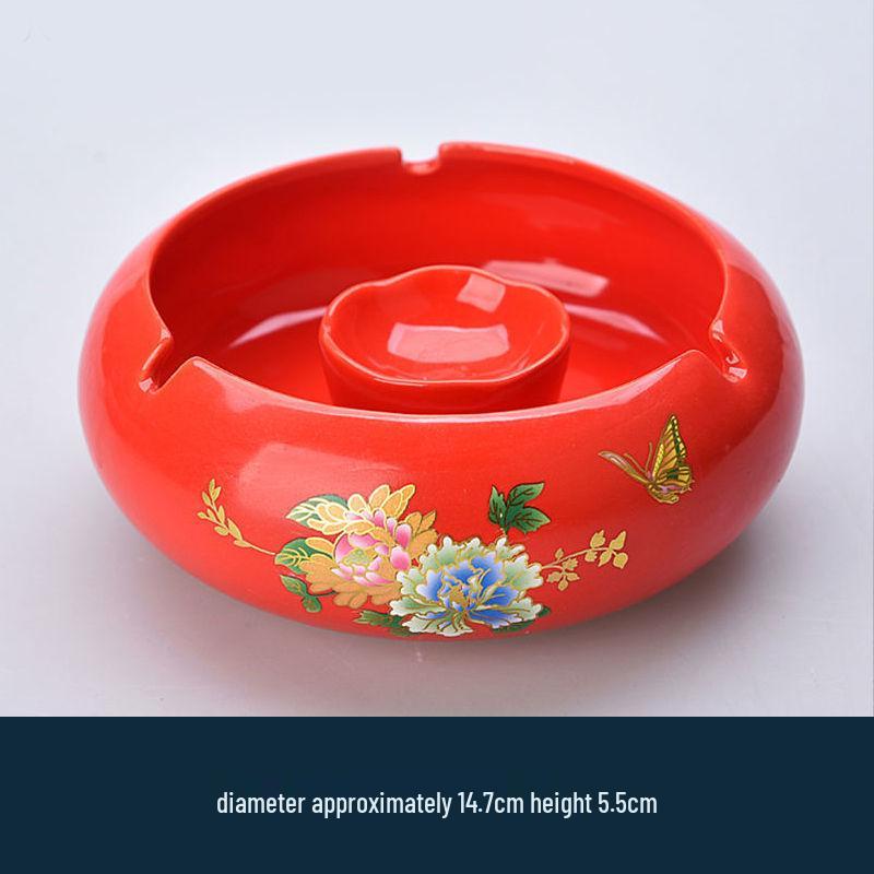 Large Vintage Ceramic Ashtray: Luxury Retro Decor for Home or Office